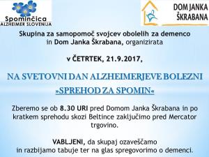 SPREHOD ZA SPOMIN 2017 - VABILO SPLETNA STRAN